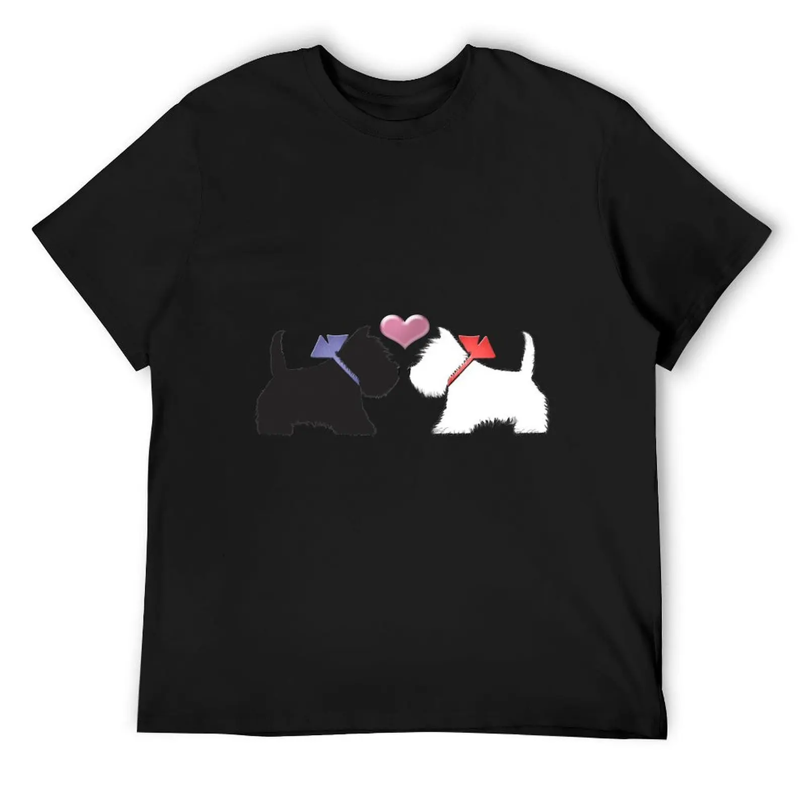 

Westie Dog and Scotty Dog Art T-Shirt cotton graphic tees quick-drying vintage t shirt men