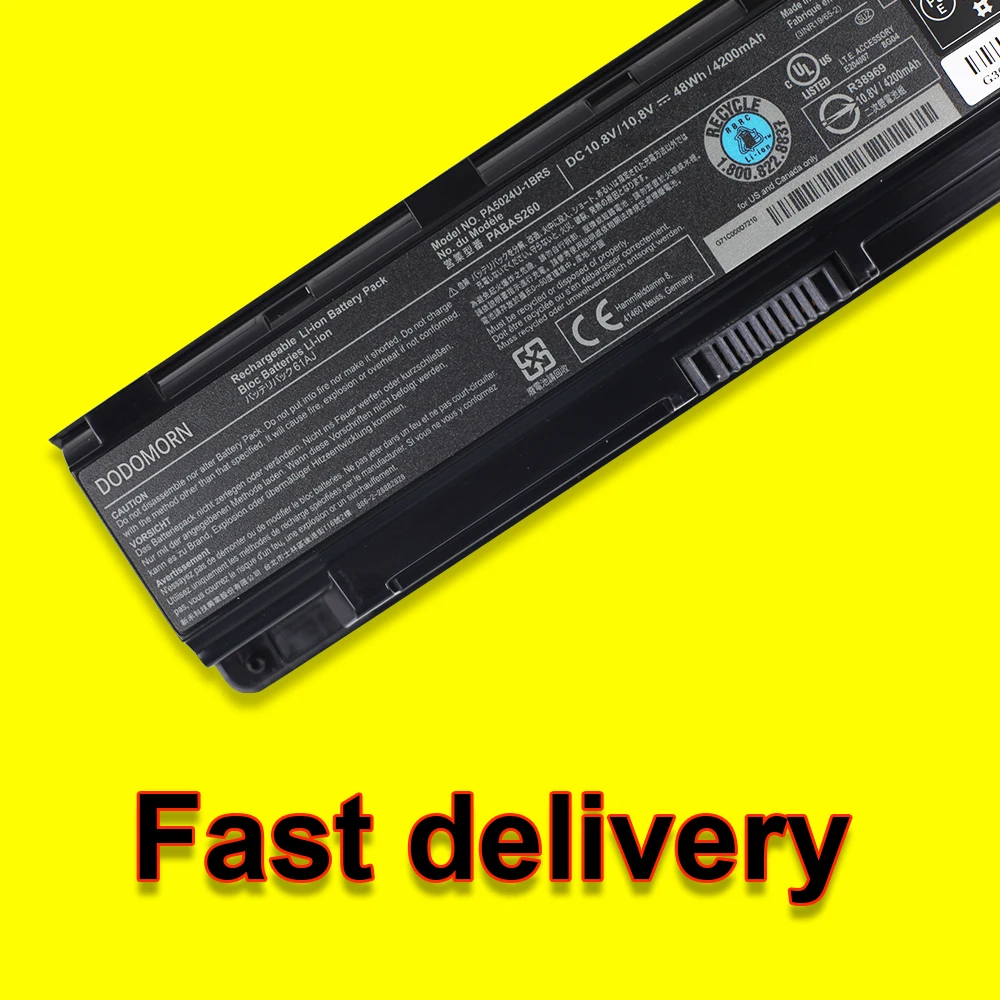 Imagem -05 - Bateria do Portátil para Toshiba Satellite C845 C850 C870 L830 L840 L850 L855 L870 Pa5024u1brs Pa5024u Pabas260 4200mah 10.8v 48wh