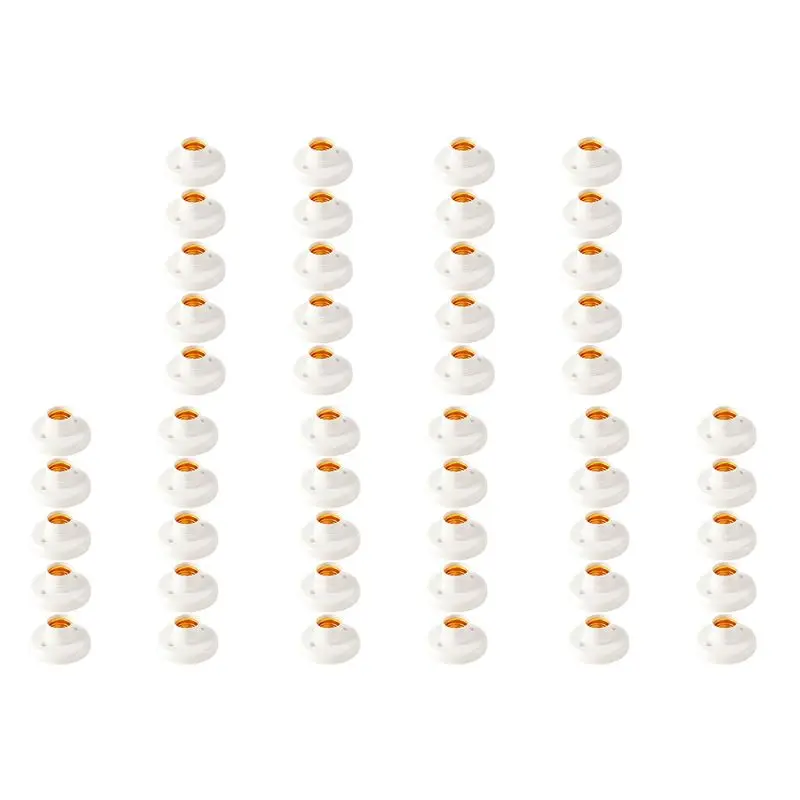 

Лидер продаж-50 шт. E27 пластиковый винтовой держатель лампы круглый держатель лампы патрон адаптер