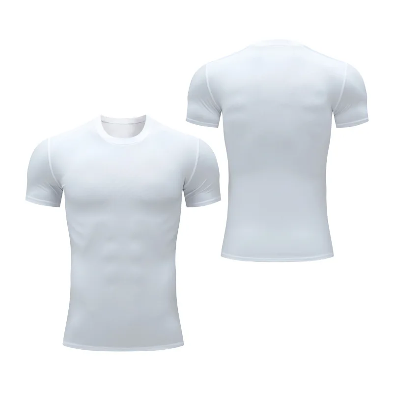 

Compression Yoga T-Shirt Short Sleeve Fitness Sportswear Quick Dry Elastic Sportswear round Neck Men's Special Wide Fit Shirt