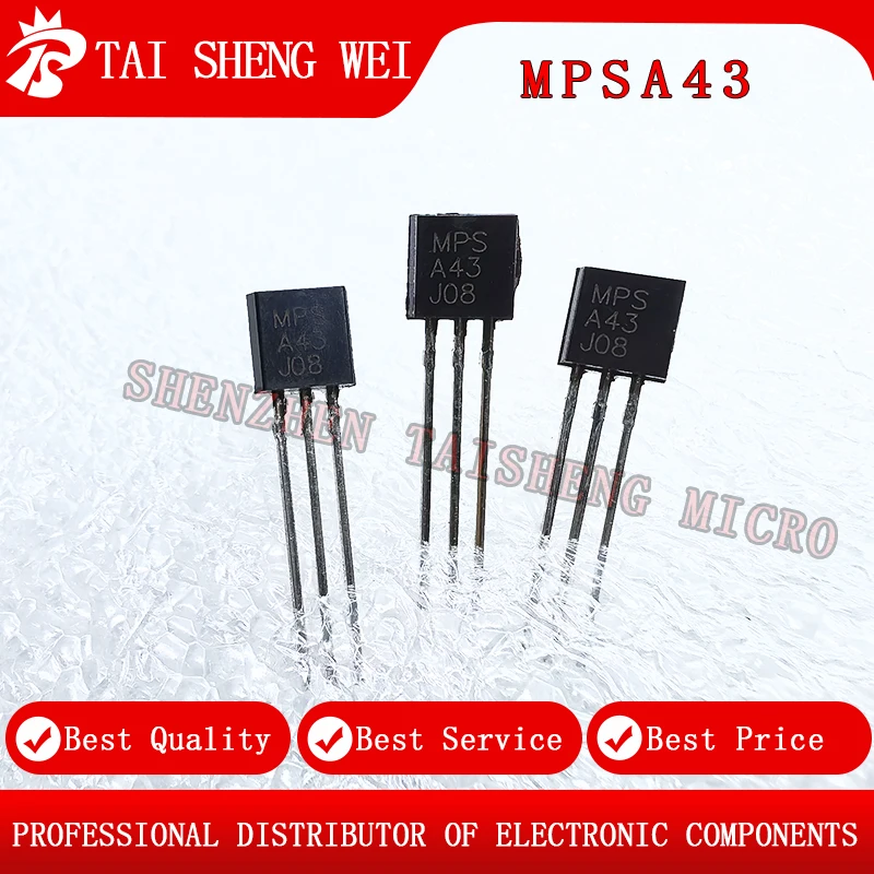 50 pcs New MPSA43 MPSA93 A43 A93 Low Power Triode TO-92 High Counter Pressure Audio Tube New