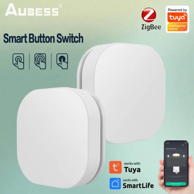 

Tuya ZigBee Smart Button Switch Wireless Remote One Key Controller Multi-scene Linkage Smart Switch Battery Powered Automation