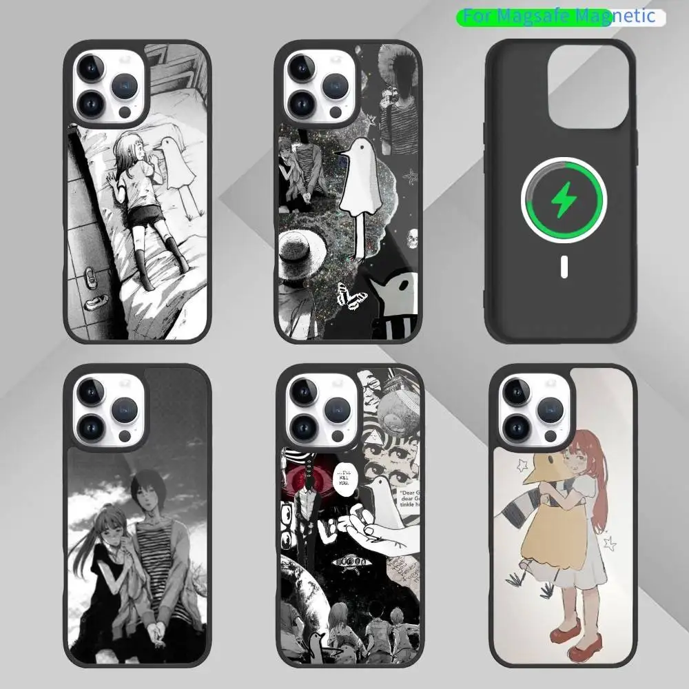 

Goodnight O-Oyasumi P-Punpun Phone Case For iPhone17,16,15,14,13 Plus,Pro Max Magnetic For Magsafe Wireless Charging