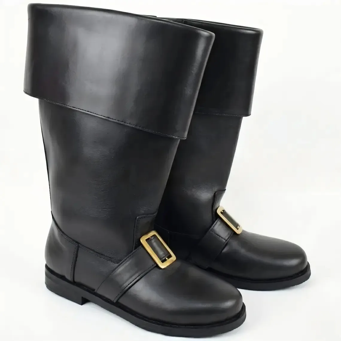 Weihnachtsmann-Kostümstiefel aus Kunstleder, kniehohe Stiefel mit Umschlag, für Feiertagspartys, Rollenspiele, Karneval, Bühnenauftritte, Schuhe – Detail 8