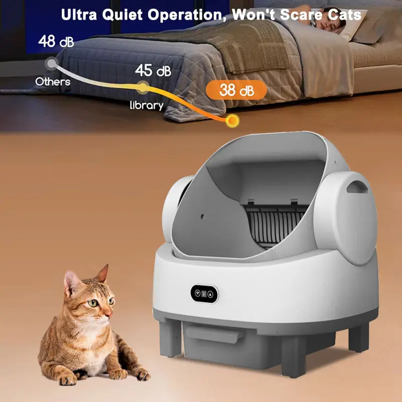 Smart Self-Cleaning Cat Litter Box APP Control Auto Cat Toilet with 9L Capacity Automatic Cat Litter Box Easy Clean