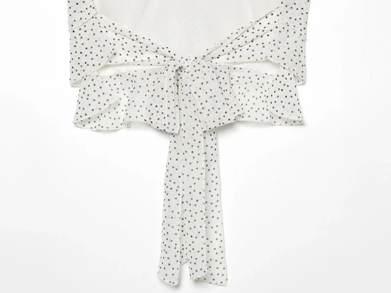 HXAO Y2K Polka Dot Tops für Damen, Sommer Crop Halter Top, Weiß, Ärmellos, Rückenfrei, Sexy Ausgeh-Top, 2026 Resort Strandmode – Detail 9