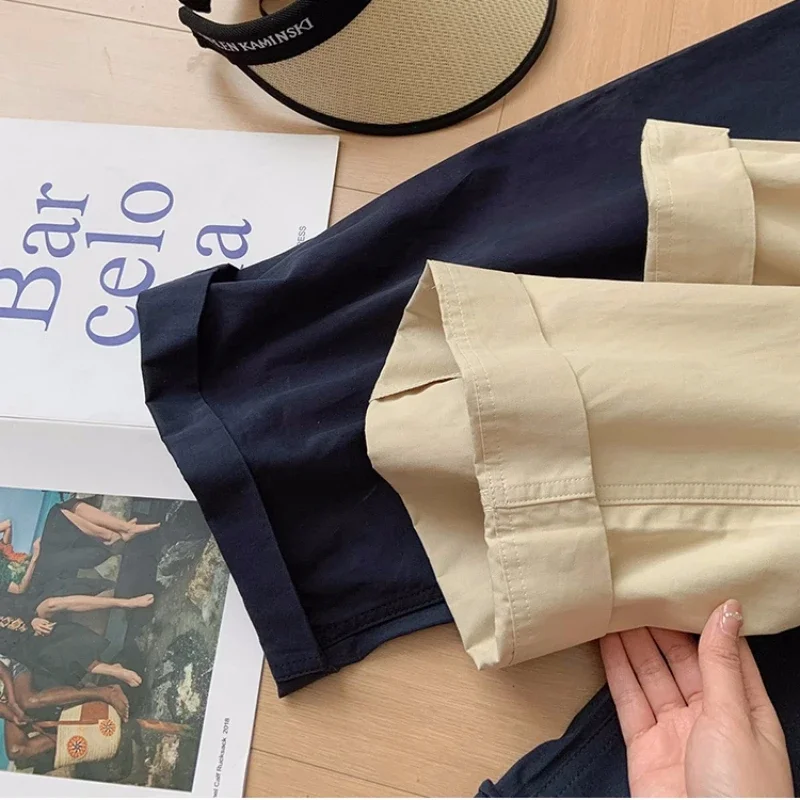 Macacões femininos estéticos lazer moda bolsos denim lavado diário faculdade all-match design simples em linha reta ins sólido popular