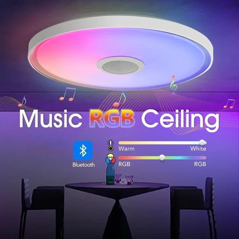 Ceiling Lamps Modern Music Light RGB Dimming 46CM 37CM 30CM Home Lighting Smart Ceiling Lights With Remote Control AC220V