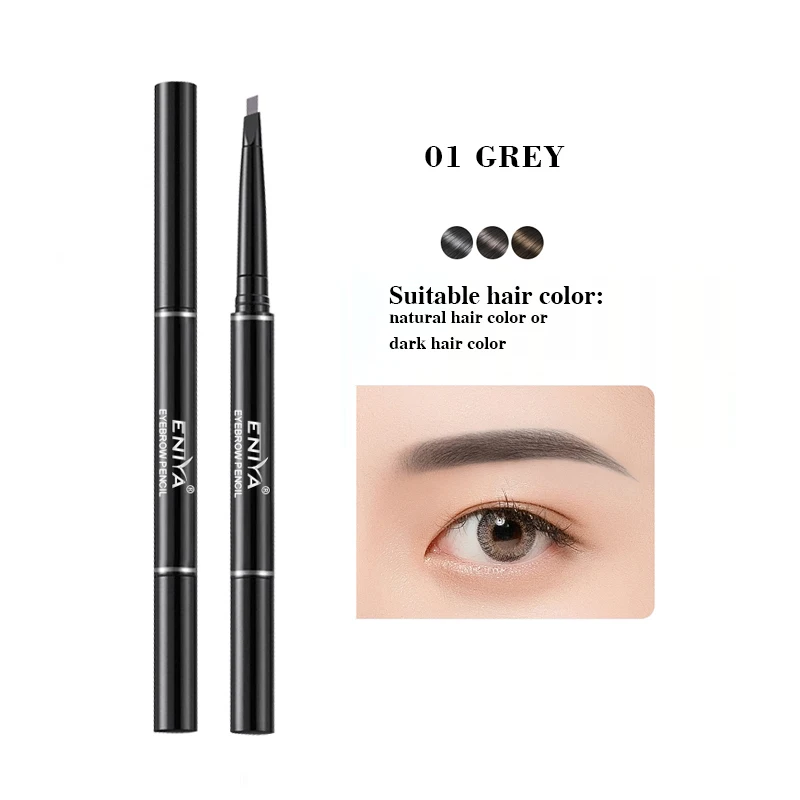 2 สีเครื่องสําอางคิ้วดินสอกันน้ํา Double-headed Brow ปากกาธรรมชาติแต่งหน้าสีดินสอเขียนคิ้ว