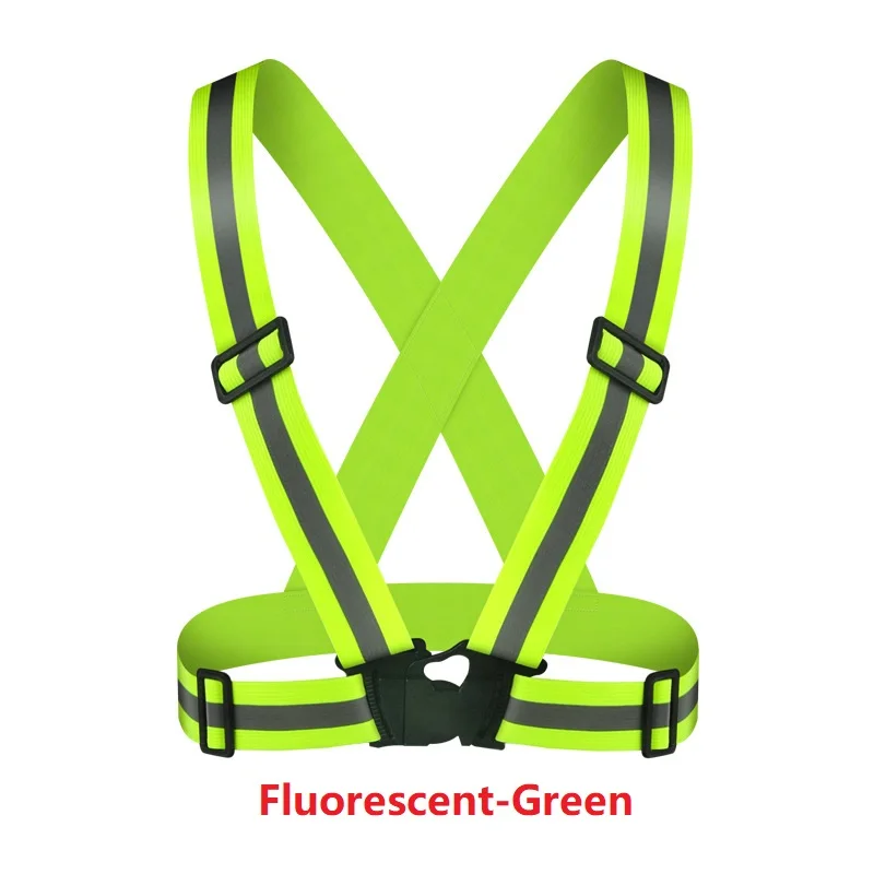 Elastic Safety Reflective Vest Strap Night Running Cycling Reflectors Clothing Adjustable Strip Outdoor Riding Equipment For Men