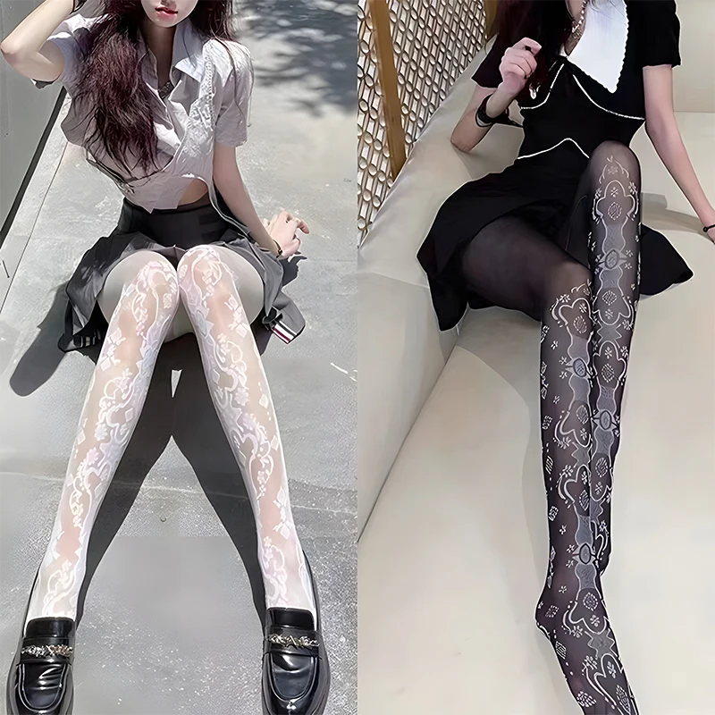 

2023 New Stockings Anti-snagging Silk Sexy Invisible Stockings Calf Elegant Jacquard Cutout Stockings Fashion Pantyhose