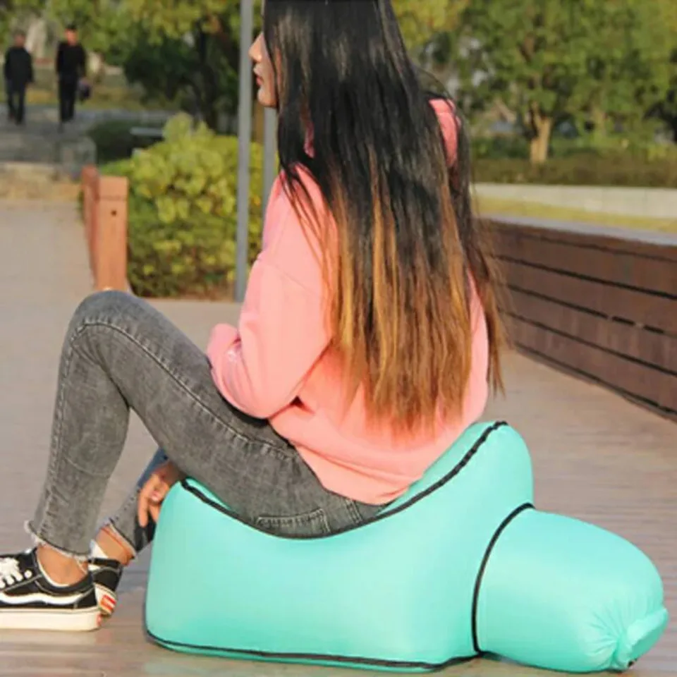 

Bean Bag Garden Lazy Chair Air Couch Nylon Inflatable Sofa Outdoor Foldable Blow Up Lounger Single Seat Waterproof Easy To Store
