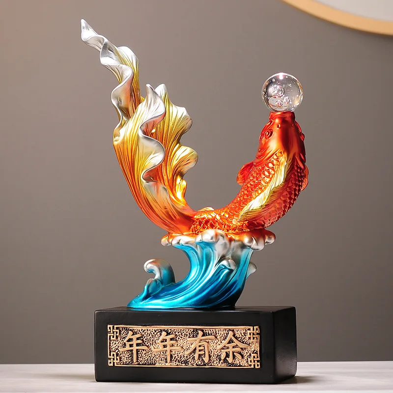 Every year more like a fish in water charm decoration living room wine cabinet TV cabinet koi home decoration housewarming gift