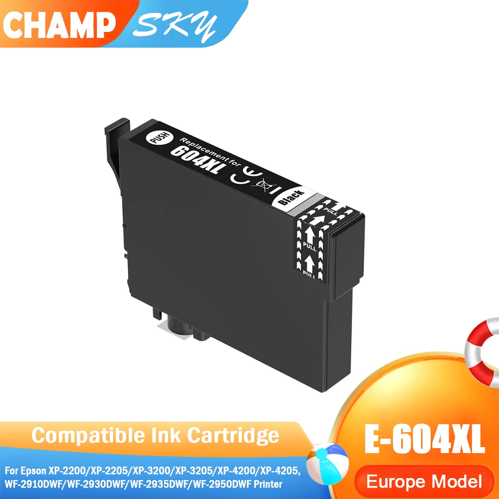 Premium Compatible Color Inkjet Ink Cartridge EPT 604 XL T604XL 604 Black Ink for Epson XP-4200 XP-2200 XP-4205 WF-2930 Printer