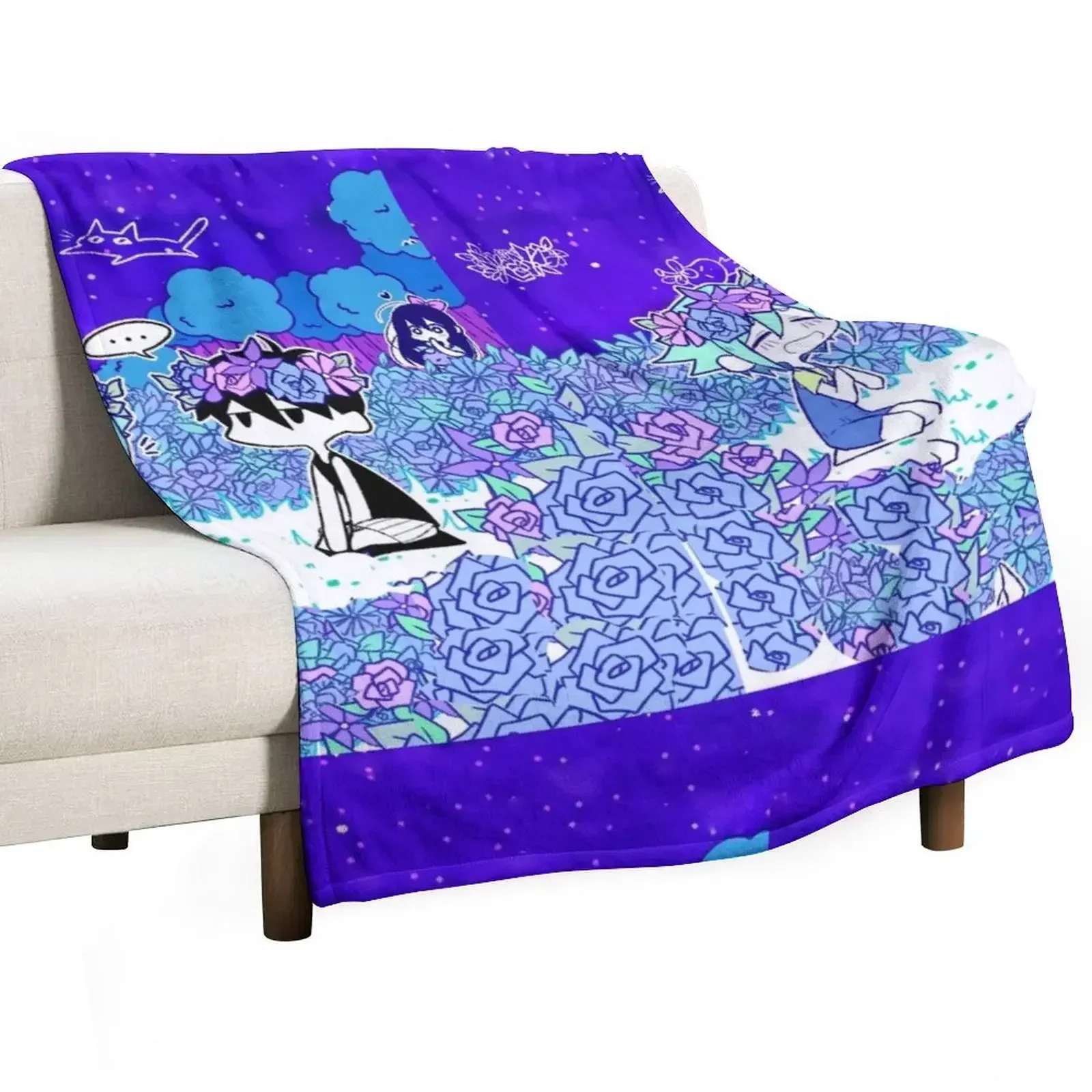 Omori Basil And Folower Sticker - Omori Basil And Folower Poster Throw Blanket For Baby Thin Shaggy Blankets