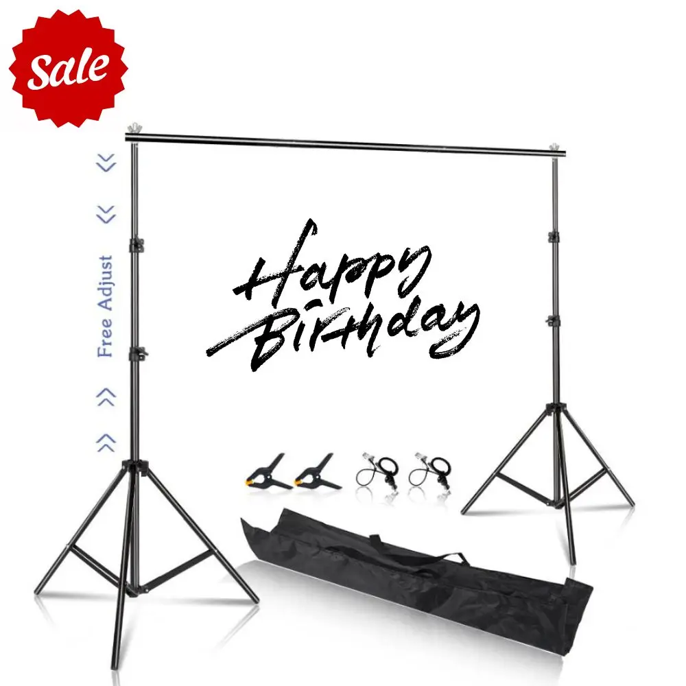 SH 2.6x3M/8.5x10ft Photo Frame Studio Backdrop Background Stand, Adjustable Telescopic Background Support System with Carry Bag