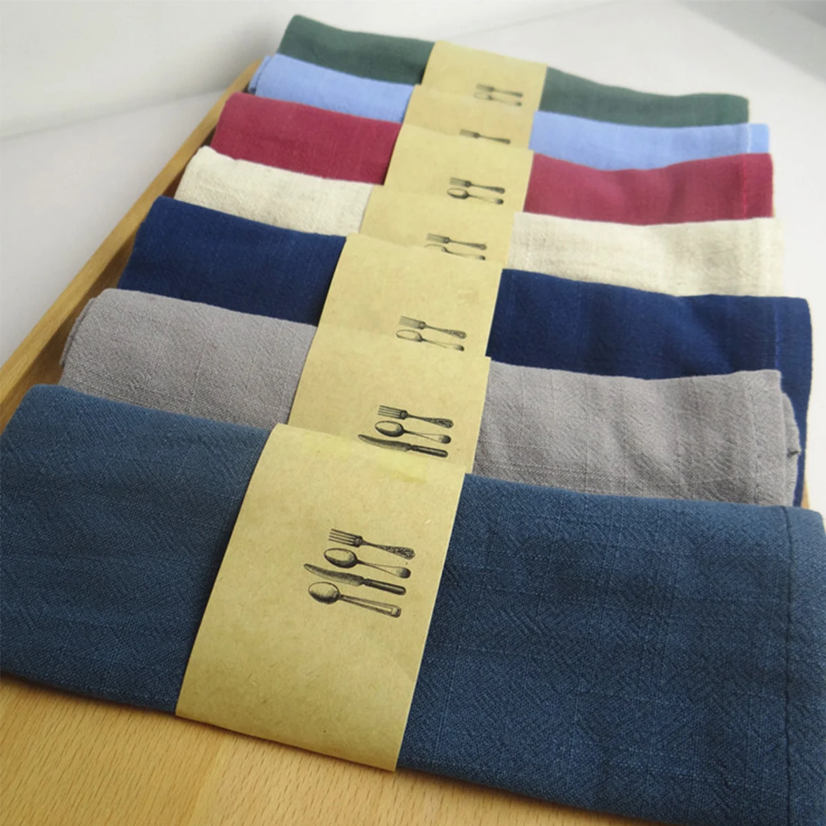 

Plain Color Cotton Linen Napkins Friendly Material Kitchen Dining Hotel Restaurant Fabric Cloth Napkins Dinner Baking