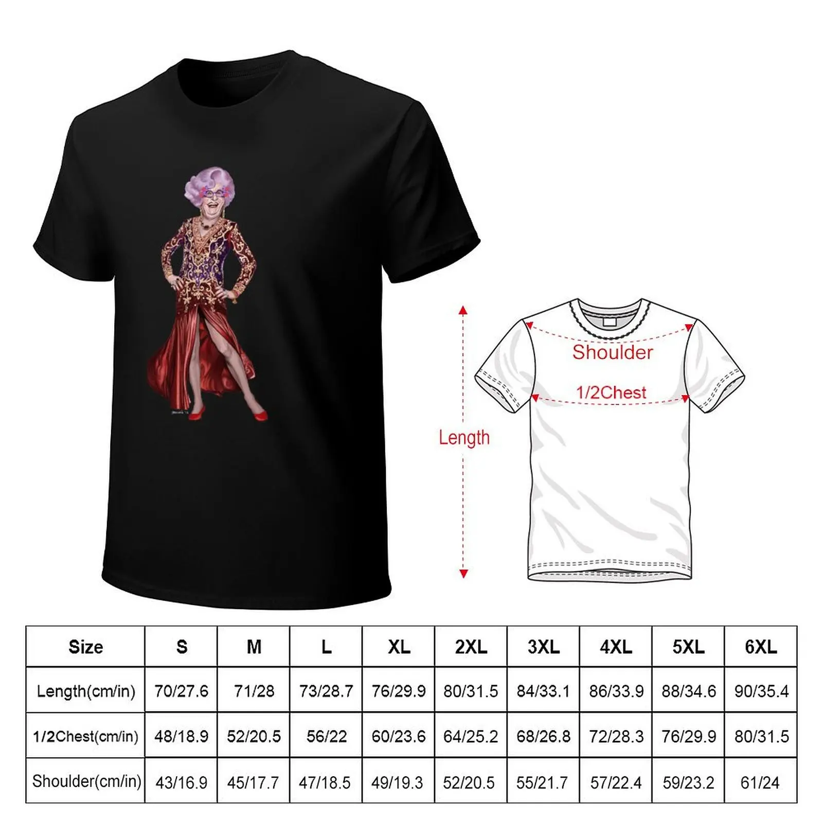 Dame Edna Everage “A Night on Mount Edna” Frock by James Brennan T-Shirt Mechanic Work Tee Shirt