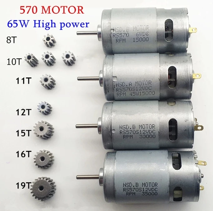 RS 380 auto elettrica per bambini auto giocattolo moto 12V 21000 giri/min motoriduttore in metallo 9 denti 9 T accessori ad alta velocità