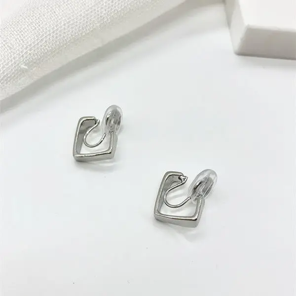 GRACE JUN 2 Colors Choose Square Shape Mosquito Coil Spiral Clip on Earrings Fashion Comfortable Cuff Fake Earrings Ear Clip