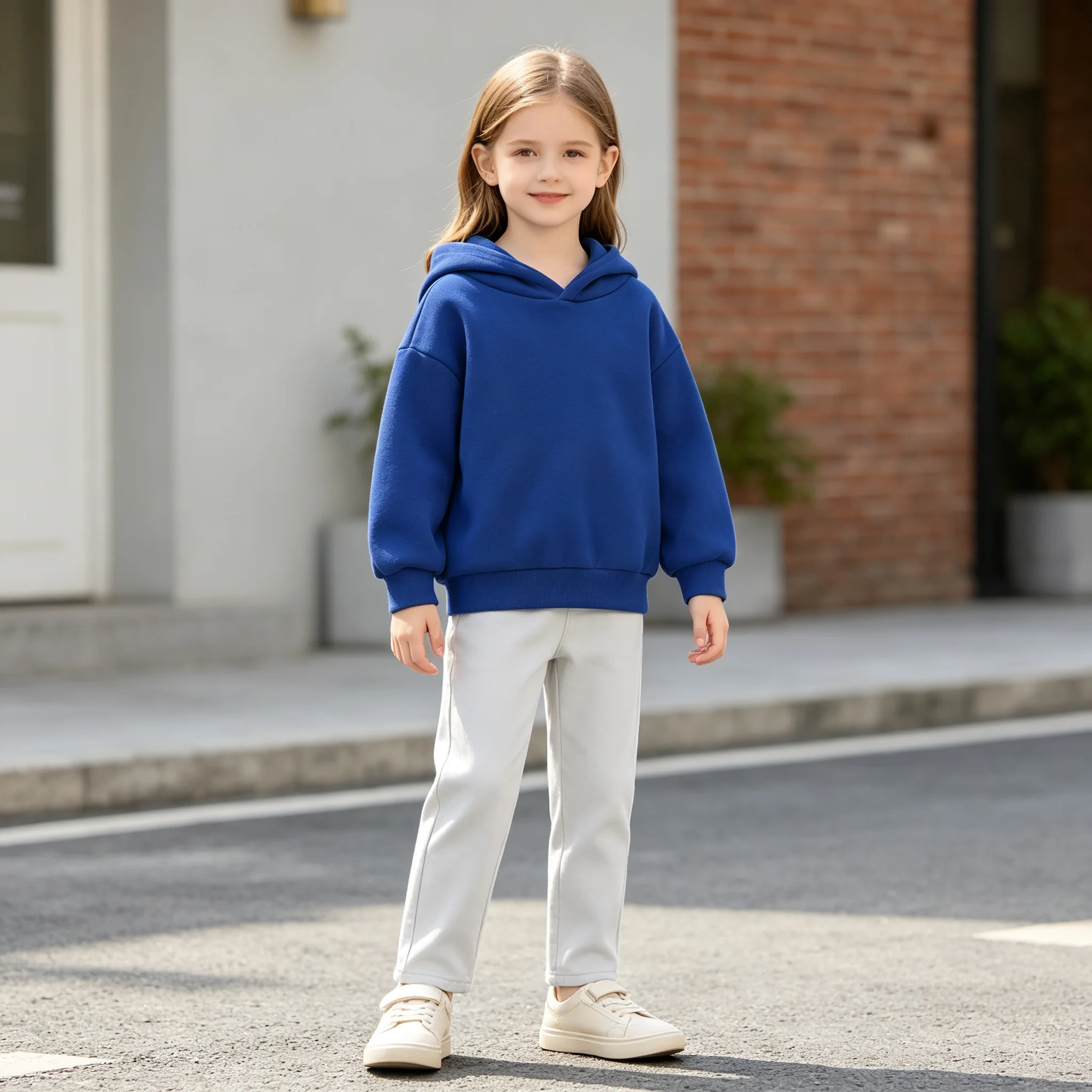 Boys Girls Thick Velvet Cartoon Tees Kids Solid Casual Fashion Warm Coat Autumn Winter Sweatshirt Hoodie Baby Cloths Infant Tops