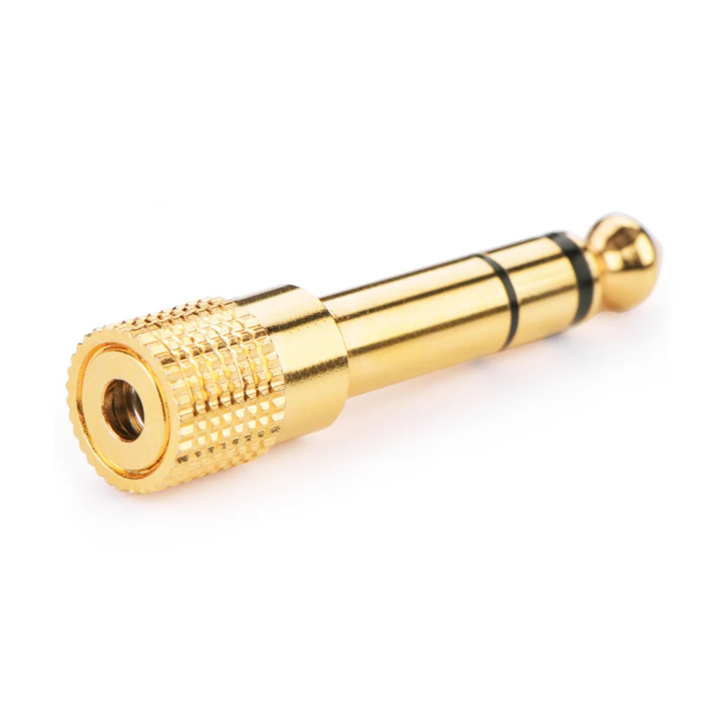 Musical Sound Stereo Audio Adapter Plugs Gold-Plated 6.35mm (1/4 inch) Male to 3.5mm (1/8 inch) Female Headphone Jack Plug