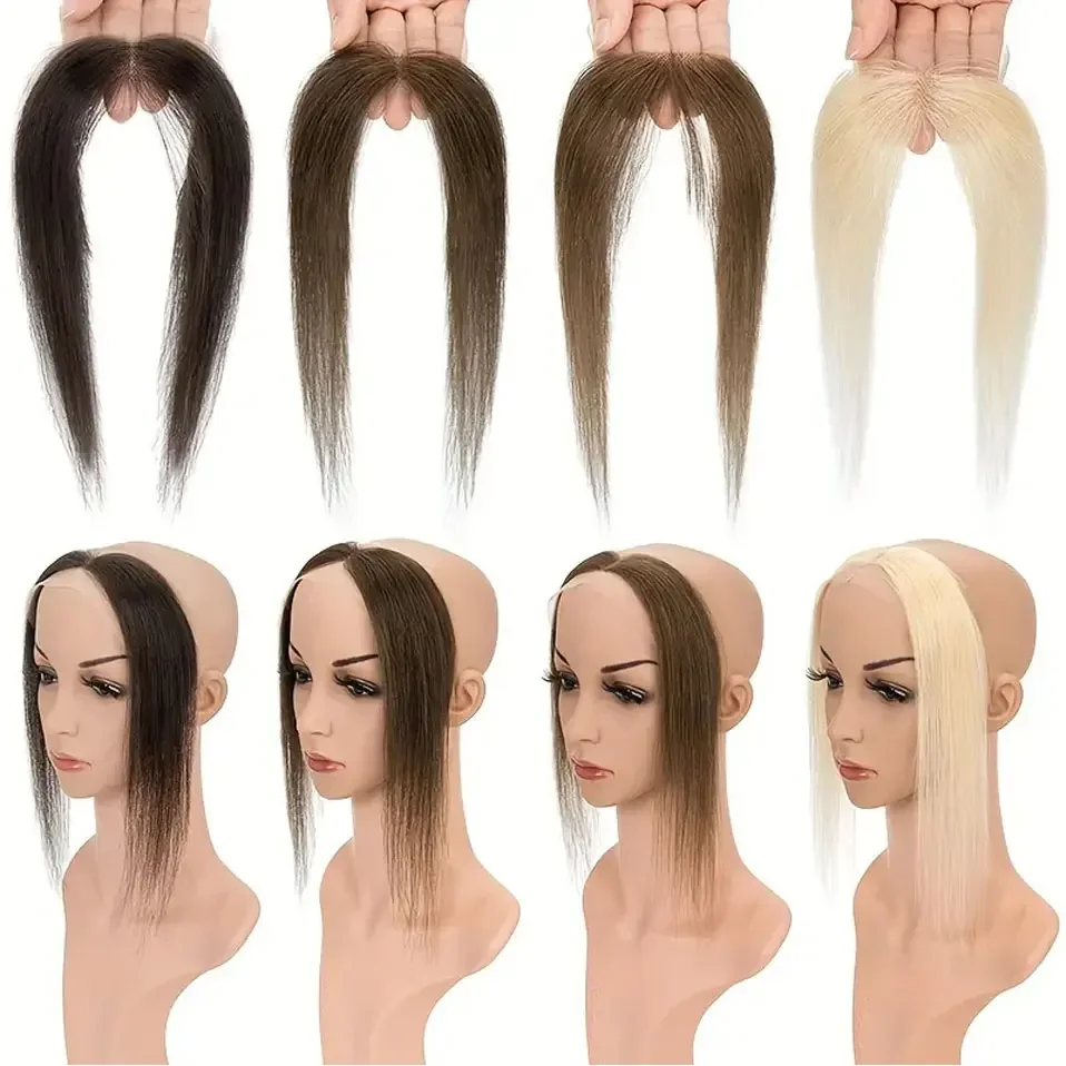 TESS Full Lace Hand-Tied Front Hairline 100% Rambut Asli Patch Natural Hairpiece Untuk Wanita Topper Lace Closure untuk Volume Rambut