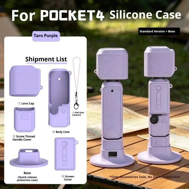 Siliconen Case voor DJI Osmo Pocket 4 Gimbal Camera Handvat Zachte Beschermhoes Antislip Desktop Base Mount voor Dji Pocket4