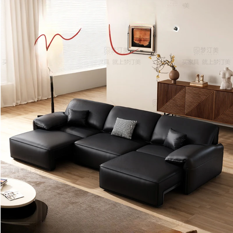 Genuine Leather Multifunctional Folding Sofa Bed Sofa Sectional Living Room Chaiselongue Wohnzimmersofas Nordic Furniture