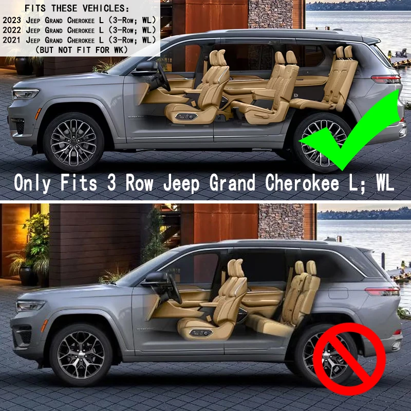 For All-New 2023 2022 2021 Jeep Grand Cherokee L Rear Cargo Shade Cover