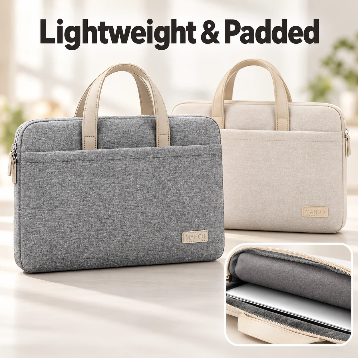 Laptop Carrying Case 15.6-16 Inch, Padded Laptop Bag with Handles, Soft Lining, Front Pocket and Luggage Strap for Work Travel