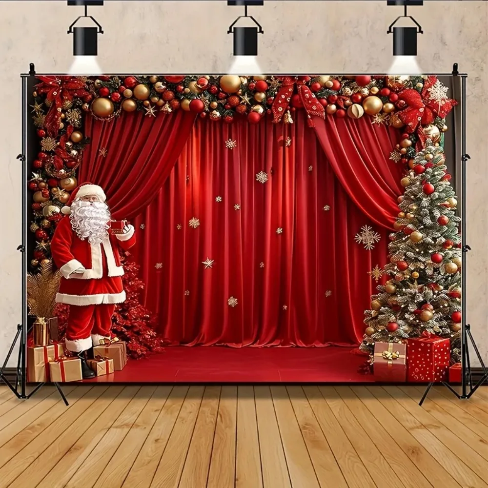 Winter-Weihnachtsbanner-Hintergrund, Schneeflocken-Weihnachtsbaum, Outdoor-Dekoration, Requisiten-Hintergrund für Familienfeiern und Partys – Detail 2