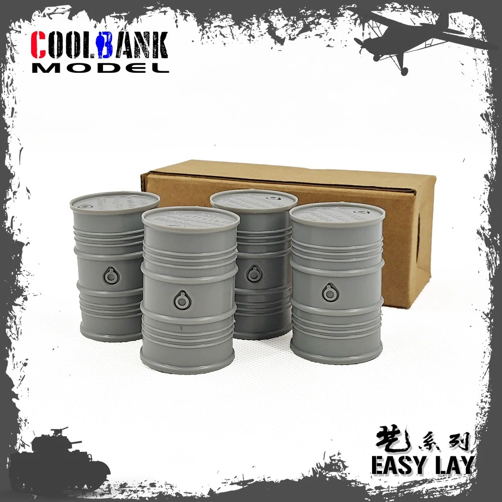 COOLBANK 1/16 Plastic Tank Model Peripheral Accessories German oil drum/Czech-hedgehog Obstacle for Henglong/COOLBANK RC Tanks