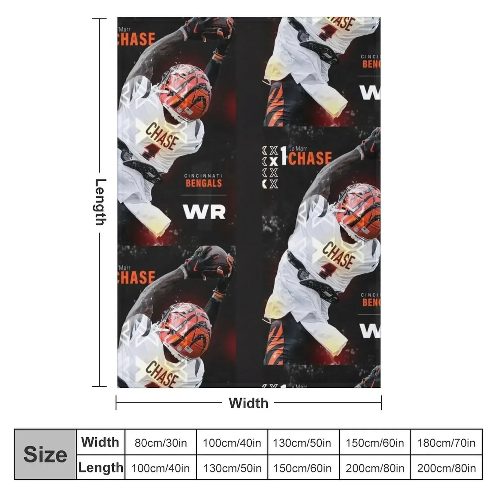 Ja'Marr Chase Throw Blanket Travel Warm Flannel Fabric Sofa Throw Blankets For Baby Camping Blankets