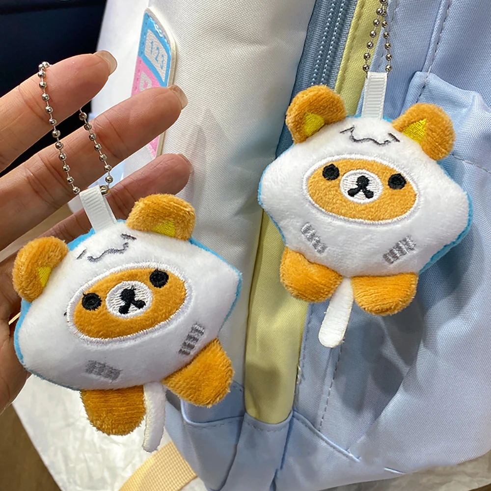 

Kawaii Rilakkuma Anime Toys Keychains Soft Stuffed Cute Cartoon Dolls Cute Fashion Hangings Keyrings Christmas Gifts For Girls