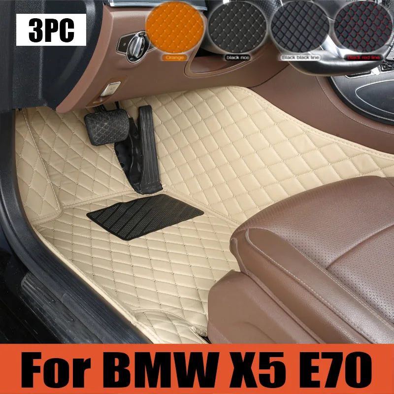 

Car Floor Mats For BMW X5 E70 MK2 2008~2013 Luxury Leather Mat Set Auto Protect Carpet Rug Interior Parts Car trunk mat 7 Seat