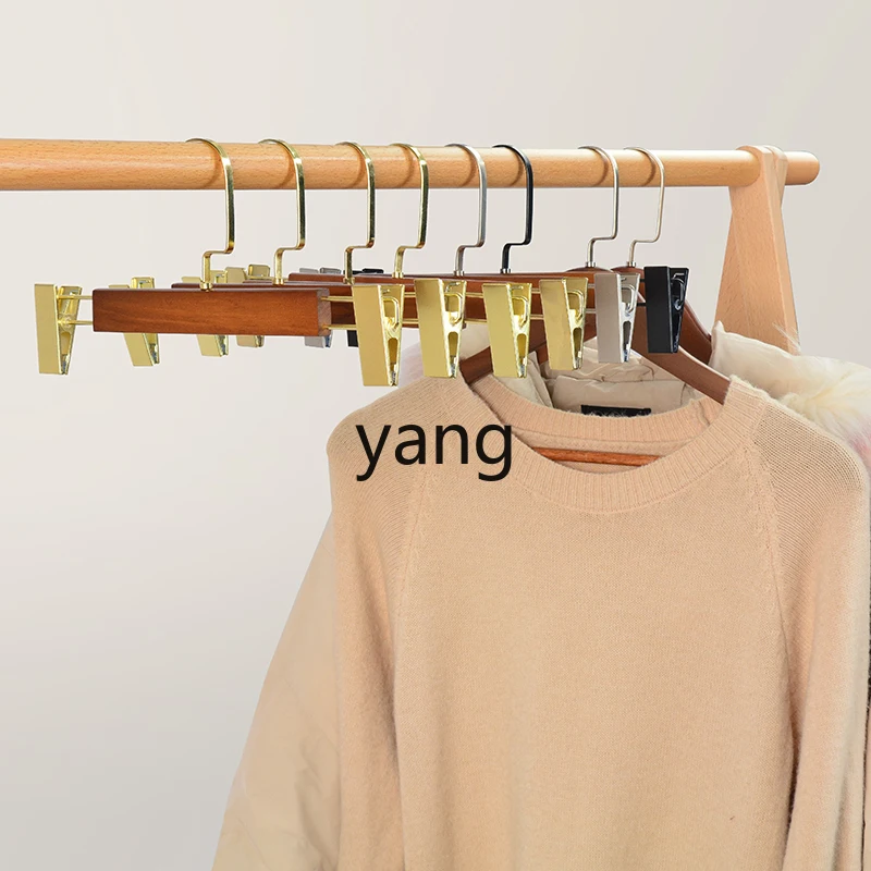 Lmm solid wood retro hanger household adult non-slip and seamless suit hanger