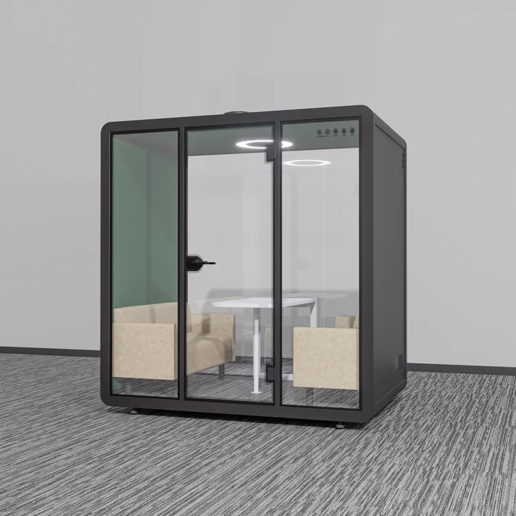 Soundproof Office Pod Acoustic Office Pod Hybrid Office Booth 4 Person Meeting Pod