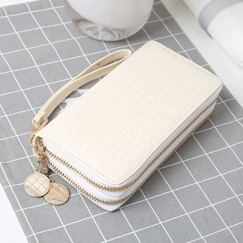 Women Wallet Luxury High Quality 2024 Pink Black Fashion Long Double Zipper Women\'s Wallets Money Coin Card Holder Purse Female