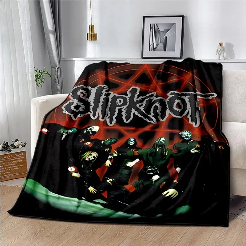 New Wave of American Heavy Metal S-SLIPKNOT Band Throws Blanket for Hiking Picnic Bed Super Soft Flannel Blanket birthday gift