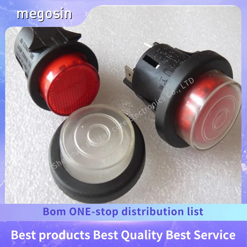 1~5PCS/LOT RL5 waterproof circular push-button switch 4-pin button self-locking power switch with light 16A 250V