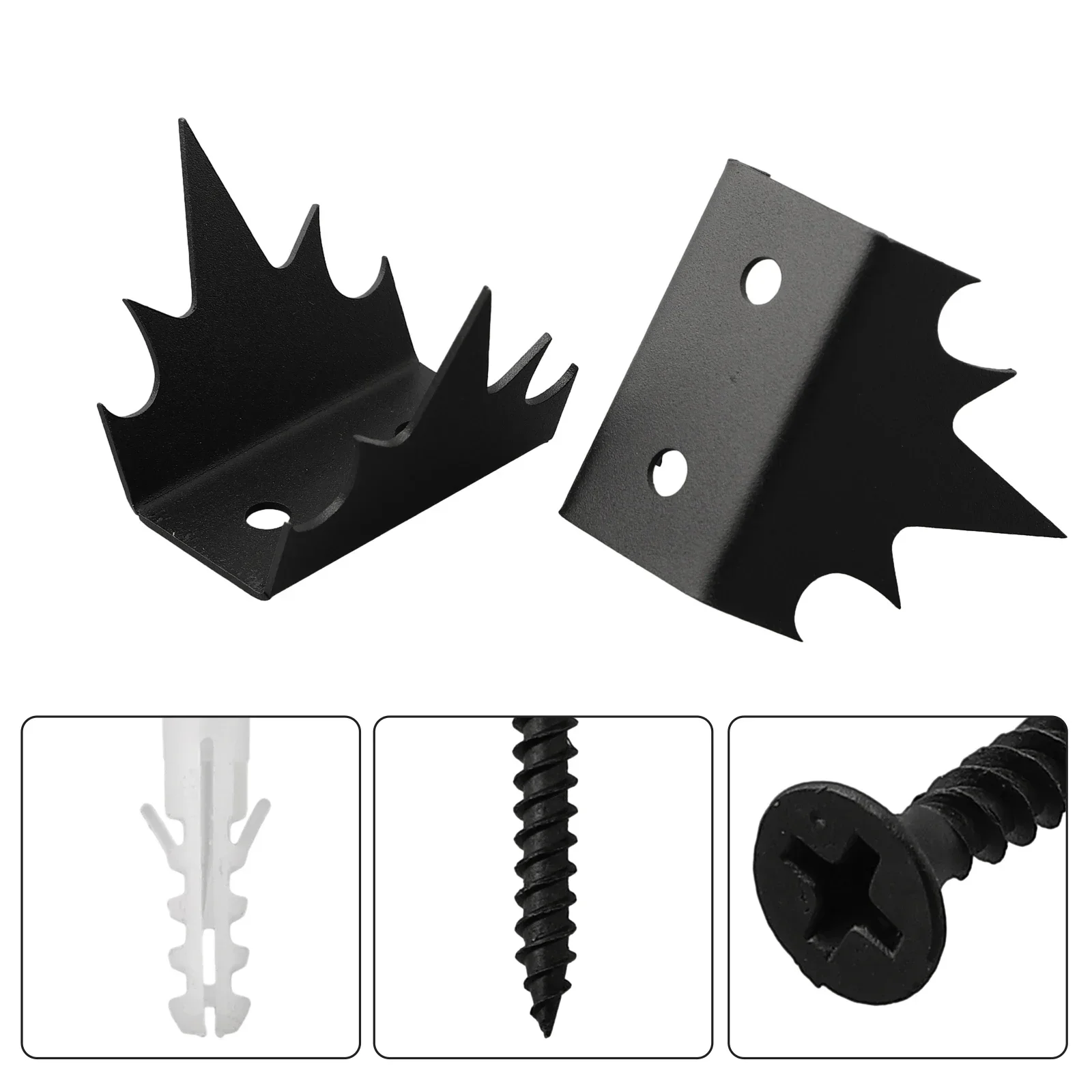 

Home Improvement Fence Nails Wall Spikes 12pcs Accessories Anti Climbing Black Color For Intruder Deterrent Fence