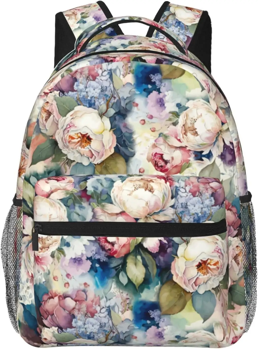 Colorful Abstract Flowers Bouquet Lightweight Laptop Backpack for Women Men College Bookbag Casual Daypack Travel Bag