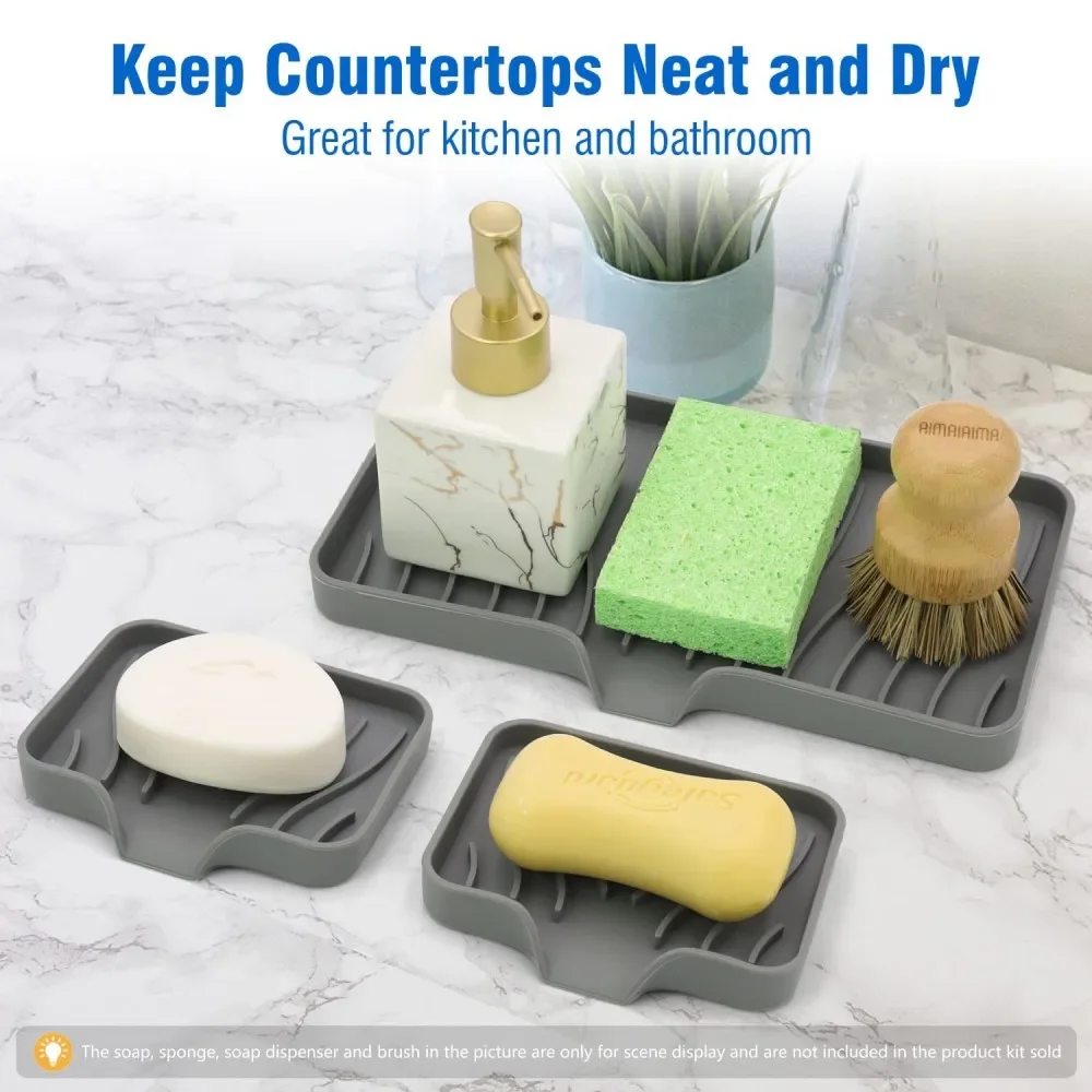 Silicone Soap BoxJapanese Bathroom Drain RackNon-punching Soap BoxHousehold Drain BoxPortable Soap Box new 2024