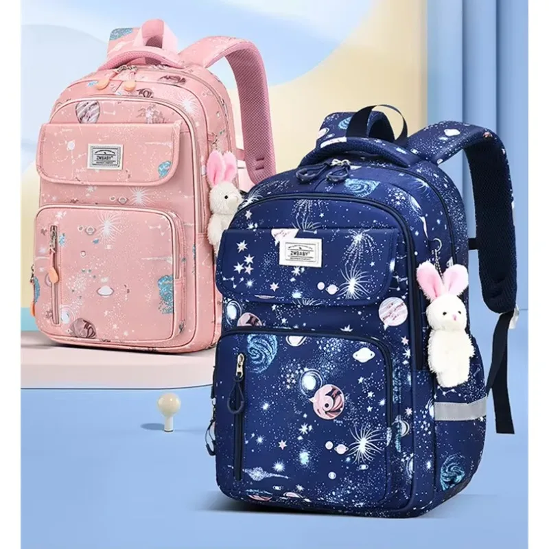 かわいいスクールバッグ-女の子用-小学校-リュックサック-学生用-子供へのプレゼント-ピンク-パープル-ブックバッグ-小学生女子用スクールバッグ