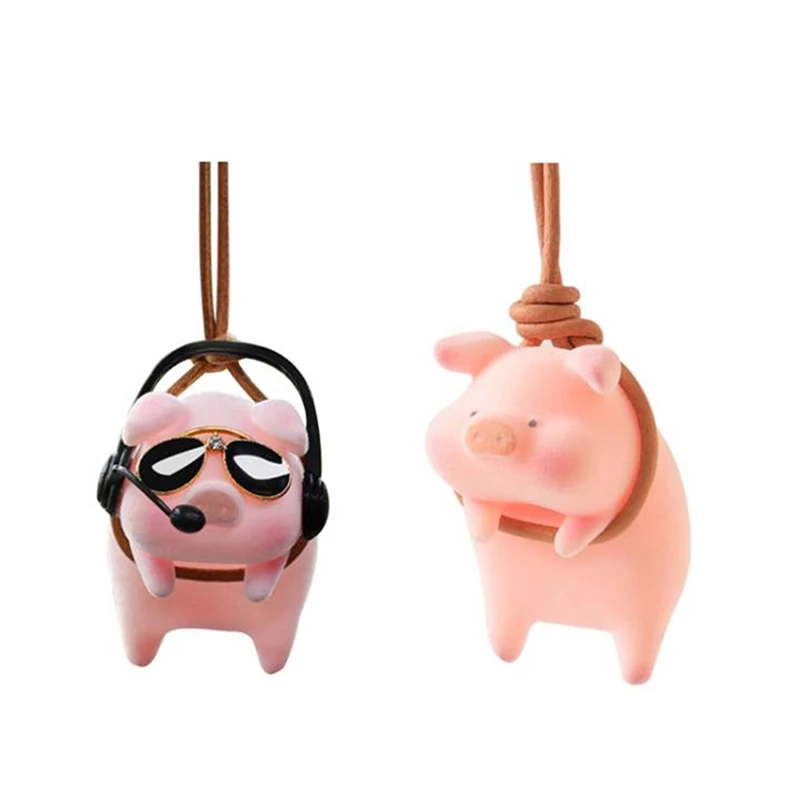 

Cute Little Pig Car Pendant Decoration Swing Piggy Hanging Flying Interior Accessories For Rearview Mirrors Auto Accessoires