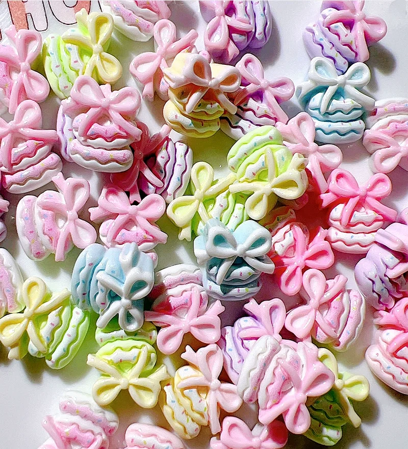 14MMX13MM Resin 20PCS Accessories DIY Material Shoe Buckle Hat Pet Clip Mini Bow Cake Craft Decoration