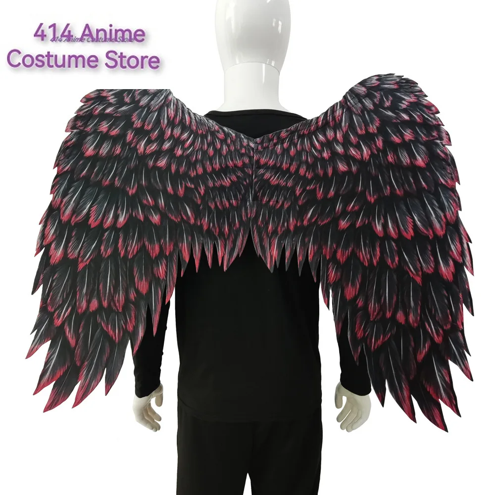 

Halloween Angel Wing Black White Anime Cosplay Wing Adults Halloween Costume Feather Wing Party Show Props Accessories