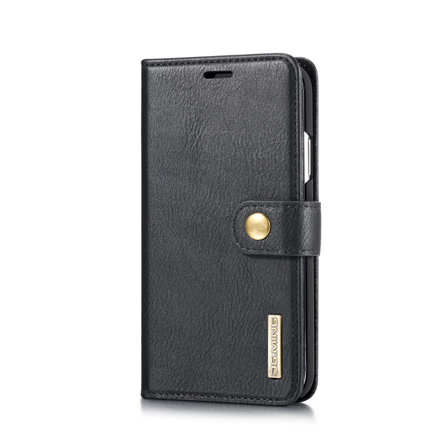DG.MING Split Leather Wallet Cover for iPhone XR 6.1-inch, Stand Feature Detachable 2-in-1 Flip Case - Black - Image 2