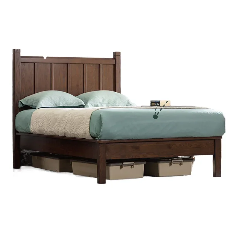 

Pure solid wood simple American furniture square leg children's bed household bedroom single bed furniture